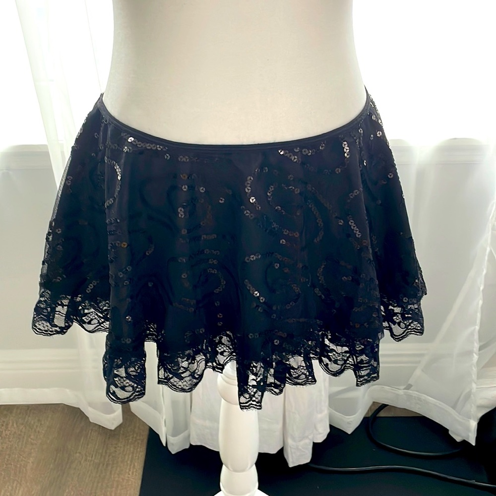 Mini Black Sequin Skirt